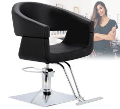 Scaun de coafat Coco hidraulic rotativ pentru salonul de coafură Suport cromat scaun de coafor