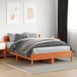 VidaXL Cadru de pat fără saltea, maro ceruit 140x200 cm lemn masiv pin