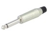 Amphenol Conector Jack 6.3mm Mono, Dreapta, Tata, Lipire pe Cablu, Nichelat, Metal, 2 Piste