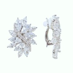 Cercei cu clips, cu pietre din zirconiu, Ice Queen Clip-on foto
