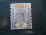 CV2 COLONII BRITANICE REGINA VICTORIA GRENADA, Nestampilat
