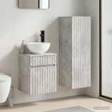 Cumpara ieftin Set dulap baie 2 buc. Gri Beton 33 x 34,5 x 100 cm