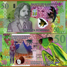 RARR : KAMBERRA - FANTASY NOTE - 50 NUMISMAS 2013 , COMM - UNC / POLIMER