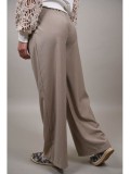 Cumpara ieftin Pantaloni Dama Ferrato Bej/Negru, Talie Elastica, Cadere Usoara, Poliester/Vascoza/Elastan, Marimi S-M, M-L