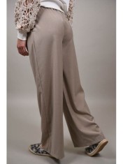 PANTALONI LUNGI CADERE USOARA CU ELASTIC IN TALIE FERRATO Bej M-L