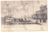 2663 - SULINA, Harbor, ship, Romania - old postcard - unused, Necirculata, Printata