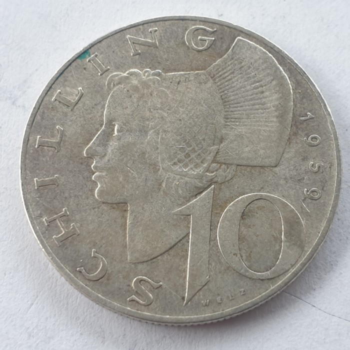 Austria 10 schilling 1959 argint