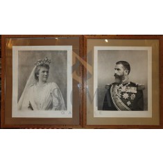 Regele Carol I al Romaniei si Regina Elisabeta, 2 heliogravuri , Paulussen Viena