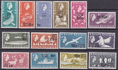 Georgia de Sud 1971 fauna MI 25-38 MNH foto