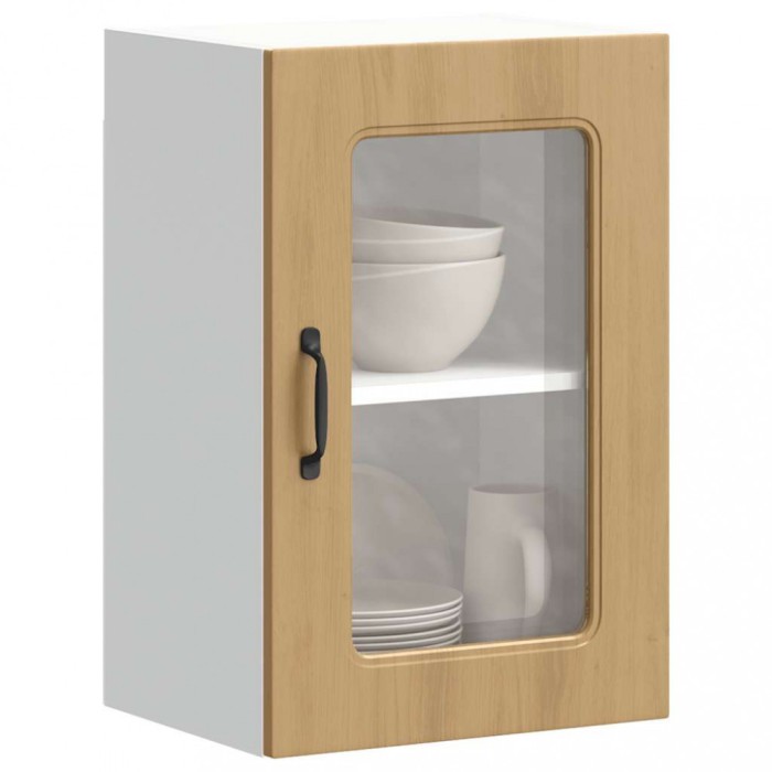 vidaXL Dulap bucătărie cu ușă sticlă Kalmar lemn de stejar artificial 853536