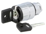 Comutator rotativ cu cheie 22mm negru 2 poziții