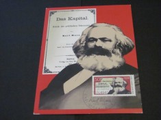 Karl Marx &quot;Das Kapital&quot;, Timbru 50 Pfennig Obliterat - Carte Poștală Maximă DDR 1983 Germania de Est