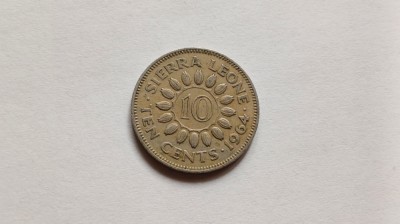 Siera Leone-10 cents 1964 foto