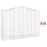 Cumpara ieftin Cosuri gabion arcuite 10 buc, 200x50x140/160cm, fier galvanizat