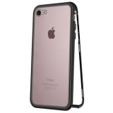Cumpara ieftin Pachet Valentines Day, Doua Huse Apple iPhone 7 Magnetice Full Cover Black, cu spate de sticla securizata premium + doua folii de sticla, MyStyle