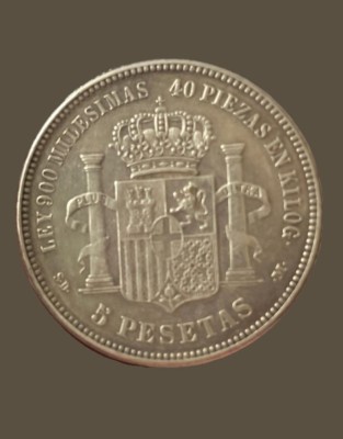5 pesetas 1871 GP foto