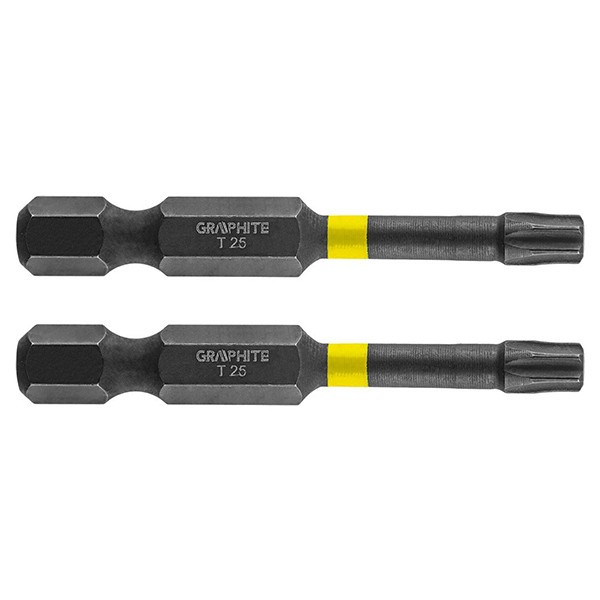 Set biti de impact TX25X50mm 1/4&quot; 2buc. GRAPHITE 56H526 HardWork ToolsRange