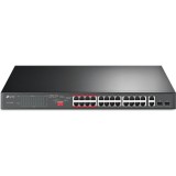 Comutator, TP-LINK, 24x100Mbps (24xPOE+) + 2x1000Mbps + 2xGigabit SFP combo