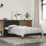 VidaXL Cadru de pat, negru, 75x190 cm, lemn prelucrat și metal