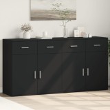 VidaXL Dulapuri, negru, 2 buc., 79x38x80 cm, lemn prelucrat