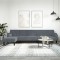vidaXL Canapea extensibilă &icirc;n formă de L gri 260x140x70 cm catifea
