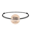 Doxa - Bratara personalizata snur profesoara din argint 925 placat cu aur roz