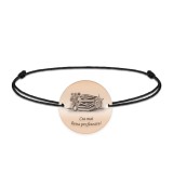 Doxa - Bratara personalizata snur profesoara din argint 925 placat cu aur roz