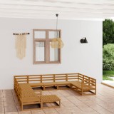 vidaXL Set mobilier de grădină, 12 piese, lemn masiv de pin 3076057