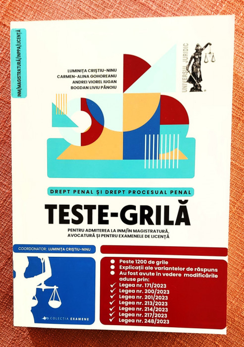 Drept penal si drept procesual. Teste-grila pentru admiterea la INM/in magistratura, avocatura si pentru examenele de licenta - Luminita Cristiu-Ninu