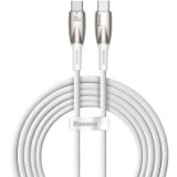 Cablu alimentare si date Baseus Glimmer, Fast Charging Data Cable pt. smartphone, USB Type-C la USB Type-C 100W, 2m, alb