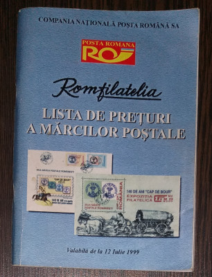 LISTA DE PRETURI A MARCILOR POSTALE, 1999 foto