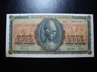 GRECIA 5000 DRAHME 1943 UNC- foto