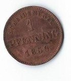 Moneda 1 pfennig 1859 - Bavaria, Germania