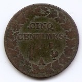 Franta 5 centimes 1799 A - L&#039;AN 8 - A, Prima Republica, Cupru, 10 gr, 28 mm, KM-640 (2)