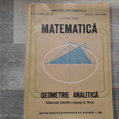 Matematica.Geometrie analitica.Manual pentru cls aXI a- Const.Udriste,Tomuleanu