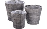 Cumpara ieftin Set 3 ghivece flori lemn gri 31 x 32, 36 x 35, 41 x 38 cm