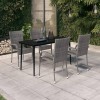 Gossi set de servit masa pentru gradina, 5 piese, gri si negru