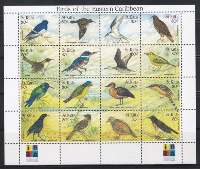 St. Kitts 1999 - Expoziția Internațională de Timbre &bdquo;IBRA &#039;99&rdquo; - N&uuml;rnberg - Păsările din Caraibele de Est, Bloc, MNH
