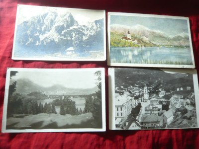 4 Ilustrate Slovenia 1925-1931 : Lacul si Panorama Bled ,Stenarjem ,Idrija foto
