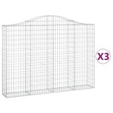 Cumpara ieftin Cosuri gabion arcuite 3 buc, 200x30x140/160cm, fier galvanizat
