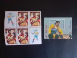2001 - Hagi - 17 ani sub tricolor - bloc de 4 timbre + 2 vignete + colita nedantelata - LP1548 + LP1549