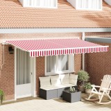 VidaXL Cortina Retractabilă Roșu și Alb 400x200 cm 400 x 200 cm 4x2 m
