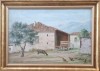 L&aacute;szl&oacute; Karpathy (1900-1945)-Peisaj cu gospodărie la ţară, pictură pe p&acirc;nză, Scene gen, Ulei, Realism