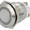 Intrerupator anti-vandalism, OFF-(ON), &Oslash;19mm, ONPOW - GQ19F-10E/GB/12/S (DUAL LED, 12V)