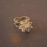 Inel placat cu aur Sharp Petals - reglabil