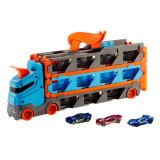 Trailer transportator cu 3 masinute Speedy Hauler, Hot Wheels, Mattel