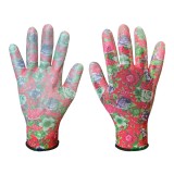 Manusi de gradina Verto, PU, Poliester, Model Floral Trandafiri, Marimea 9, Protectie Uz Casnic