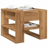 Masuta cafea Gossi stejar artizanal 55x55x45cm lemn prelucrat, blat lemn, structura lemn
