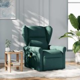 vidaXL Fotoliu de masaj rabatabil, verde &icirc;nchis, material textil