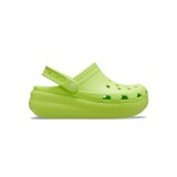 Saboți Crocs Classic Cutie Clog Kids Verde Lime, Platformă, Jibbitz, Croslite, Fete/Baieti, Primavara-Vara